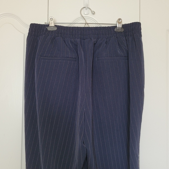 Lane Bryant Wide Leg Pinstripe Pants with Drawstring Waist - Picture 3 of 7